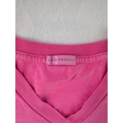 Women’s Fresh Produce Size 3X Pink V-Neck T-Shirt.