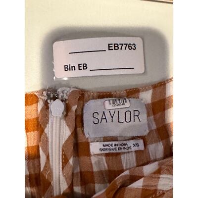 Saylor Brown/White Checkered Jumpsuit Size XS
