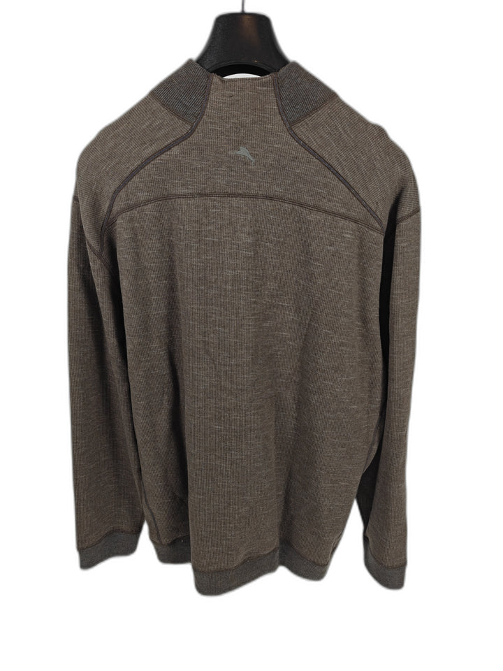 Mens Tommy Bahama Reversible Half Zip Pullover Brown 3XL