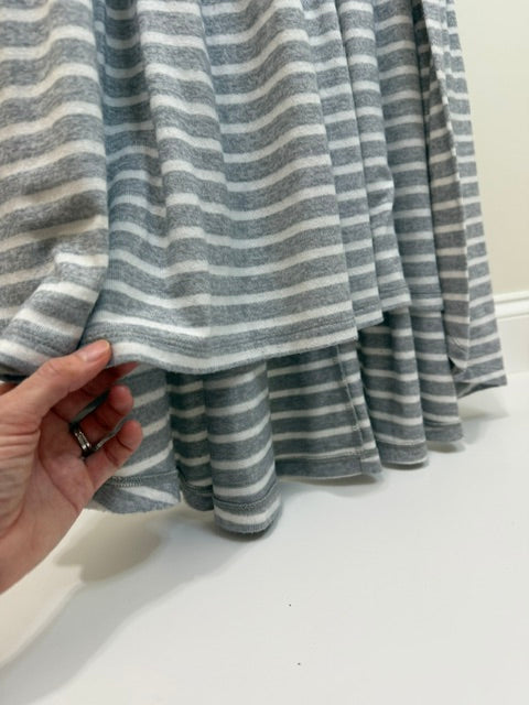 Lucky Brand Striped Tank Maxi Knit Stretchy Dress – Gray/White SzL