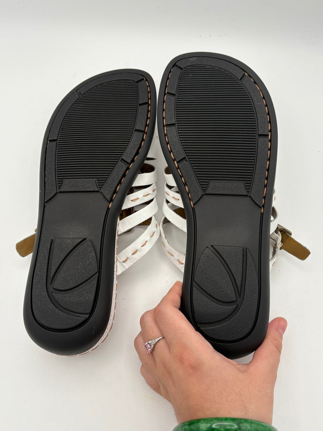 Women’s Studio Works Size 7.5 White Leather Sandals