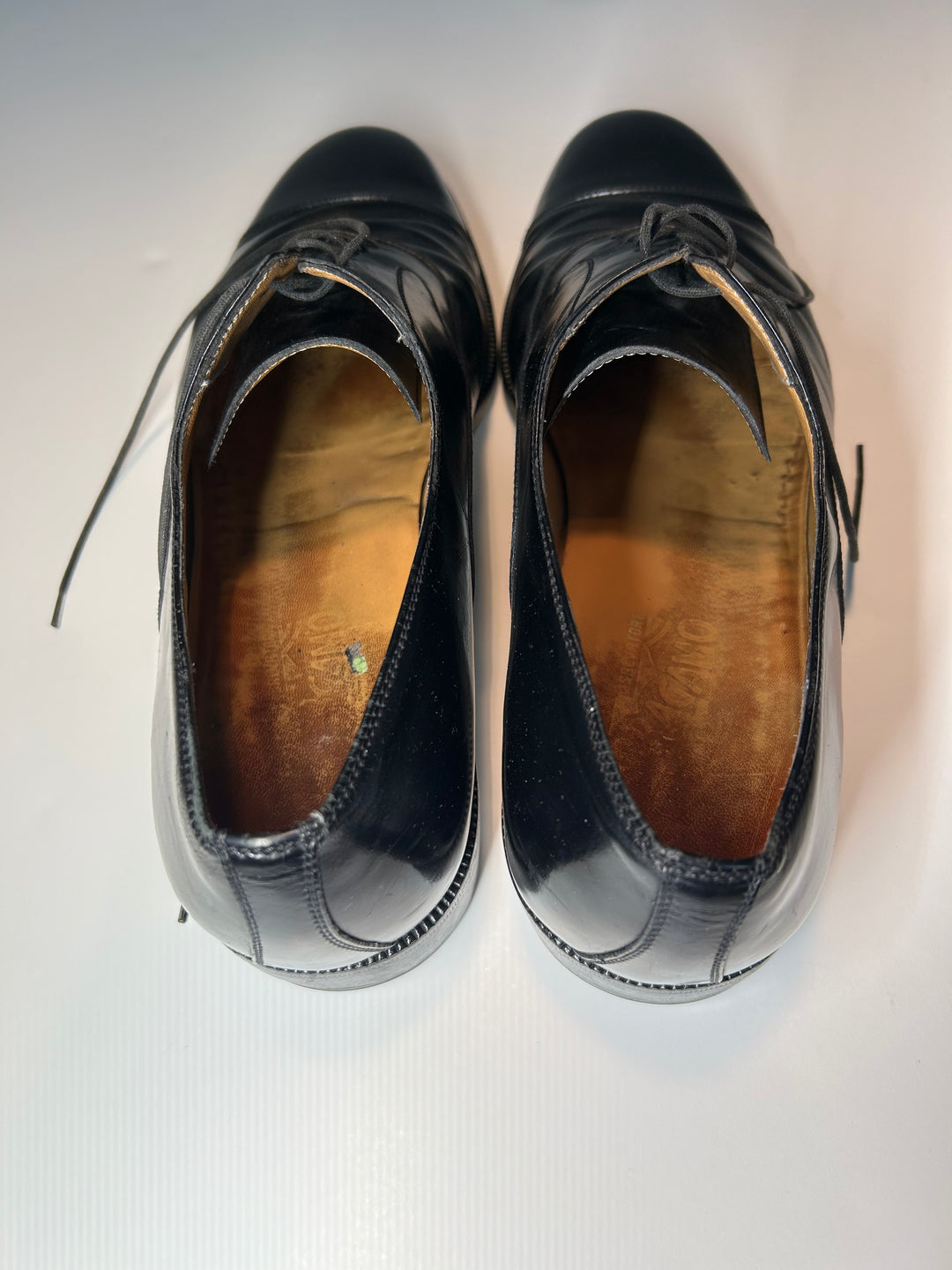 Salvatore Ferragamo Black Cap Toe Oxford Men’s 11 D Leather Made in Italy Dress Shoes