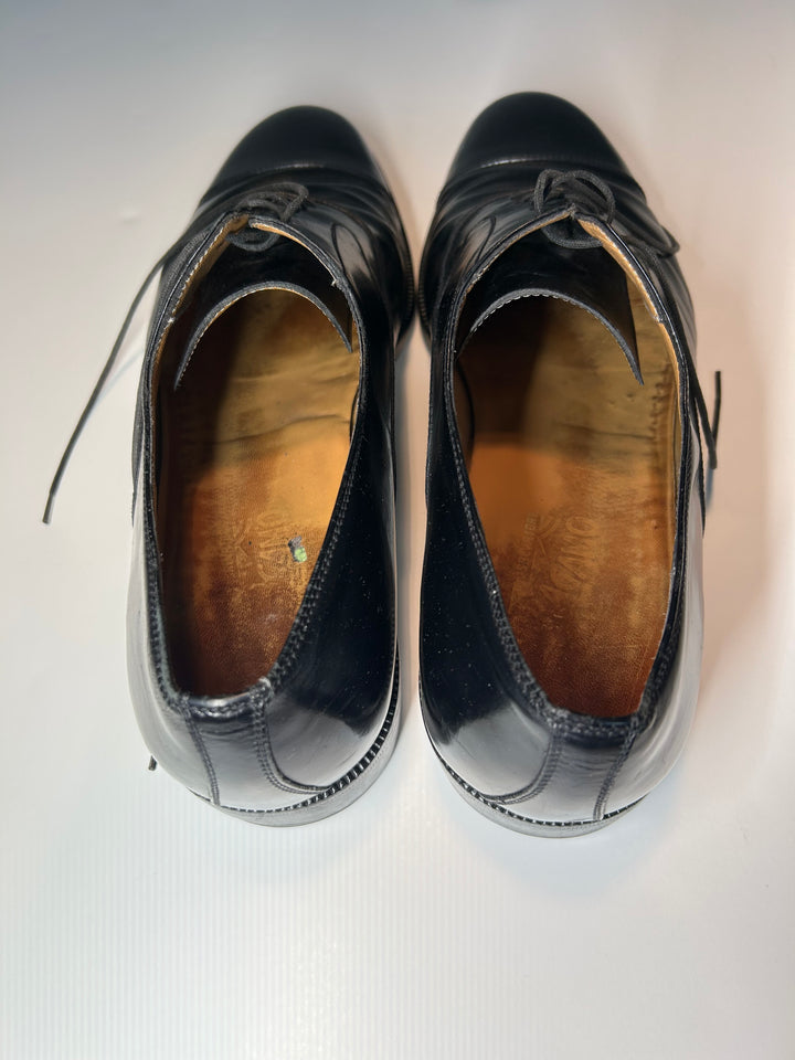 Salvatore Ferragamo Black Cap Toe Oxford Men’s 11 D Leather Made in Italy Dress Shoes