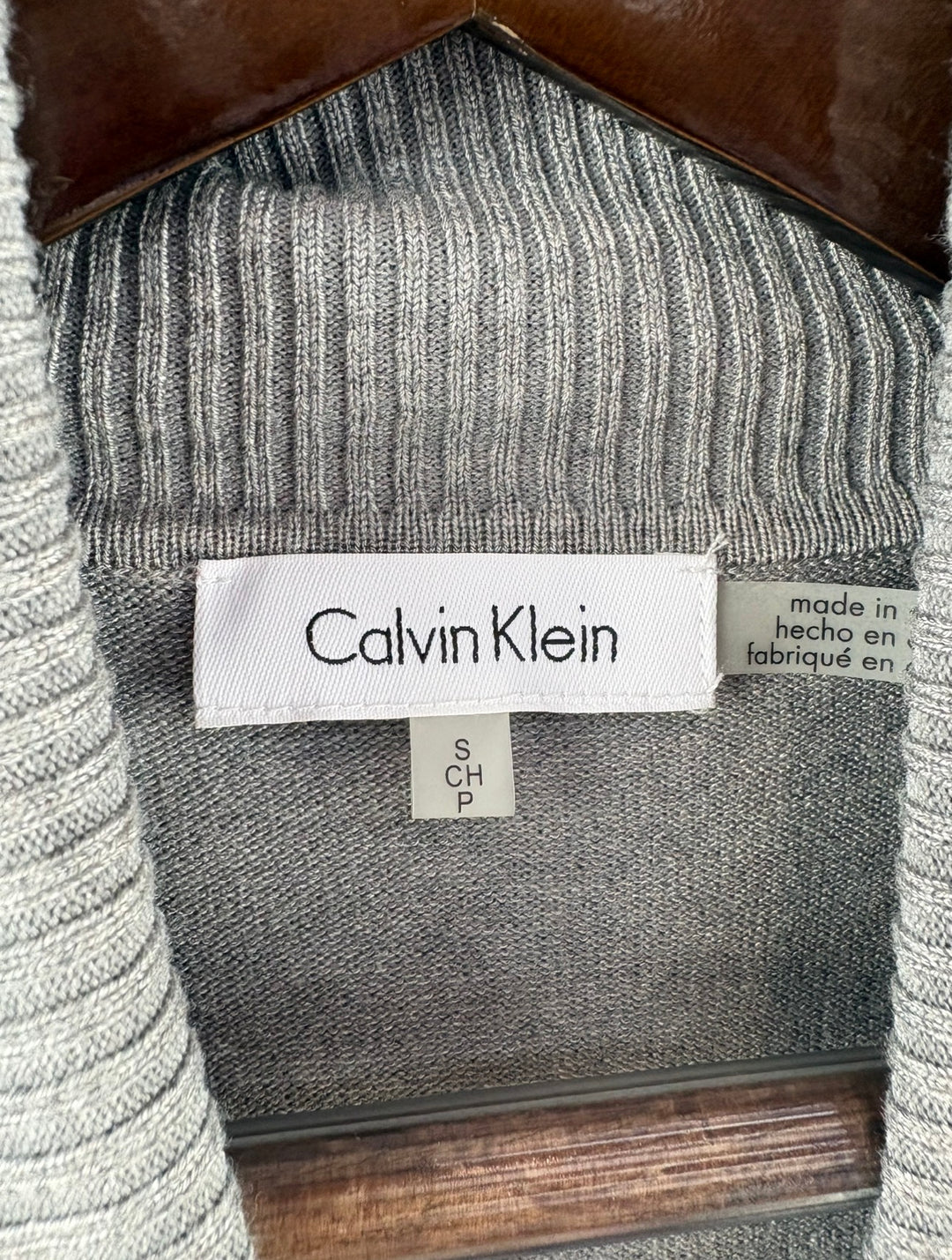 Women’s Calvin Klein Small Black & Gray Striped Turtleneck