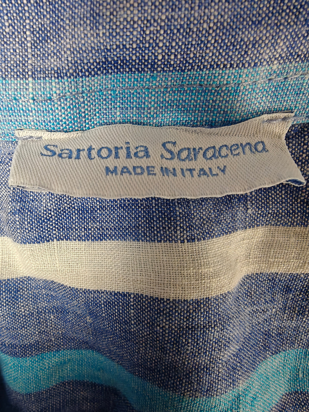 Mens Sartoria Saracena Linen Shirt Blue Size L