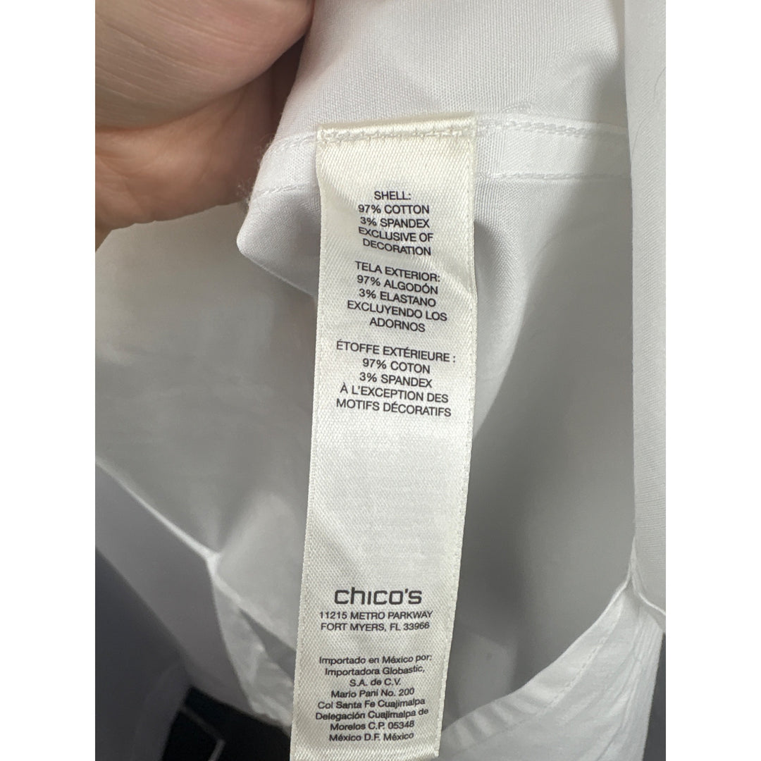 Women’s Chico’s 2XL White Button Down Shirt