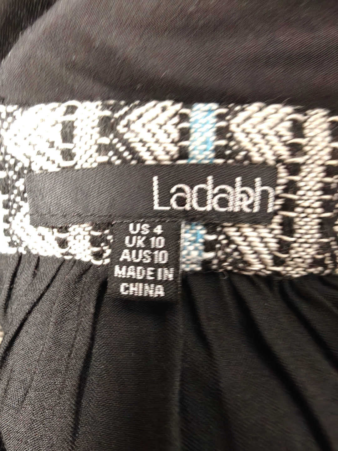 Women’s Ladakh Sleeveless Babydoll Dress Black Blue Size 4