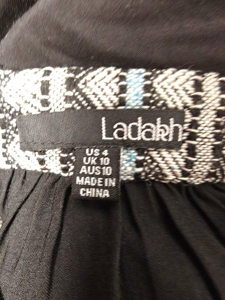 Women’s Ladakh Sleeveless Babydoll Dress Black Blue Size 4