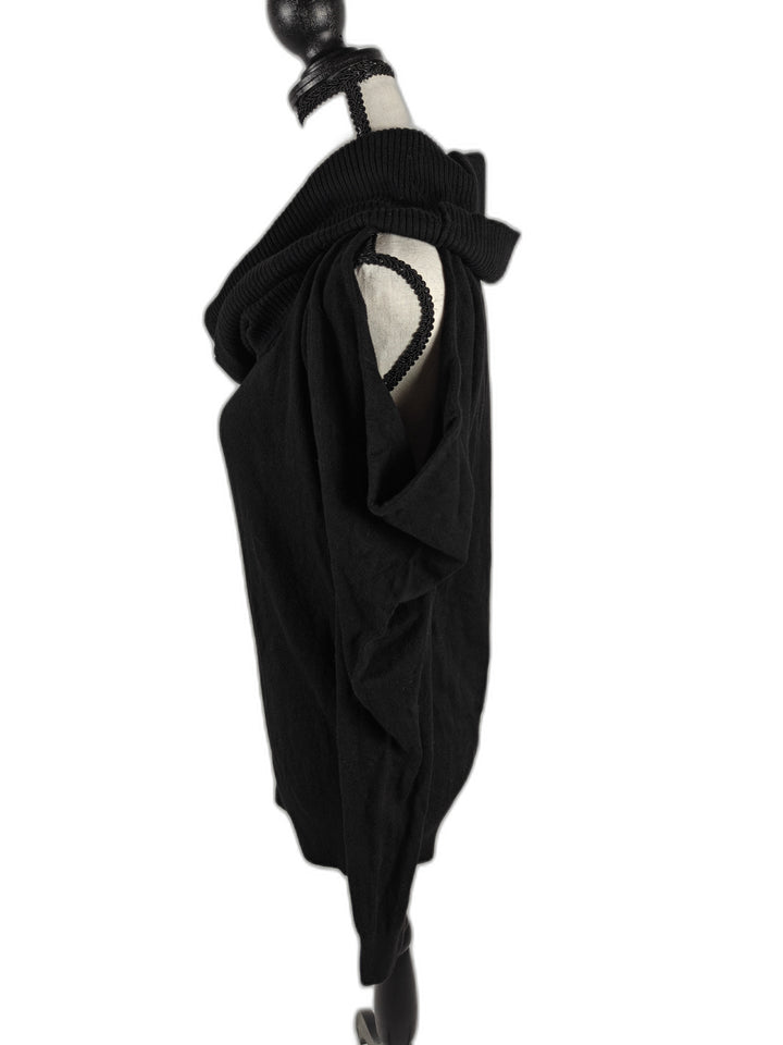 Women’s Michael Kors Cold Shoulder Cowl Neck Sweater Black Size Medium