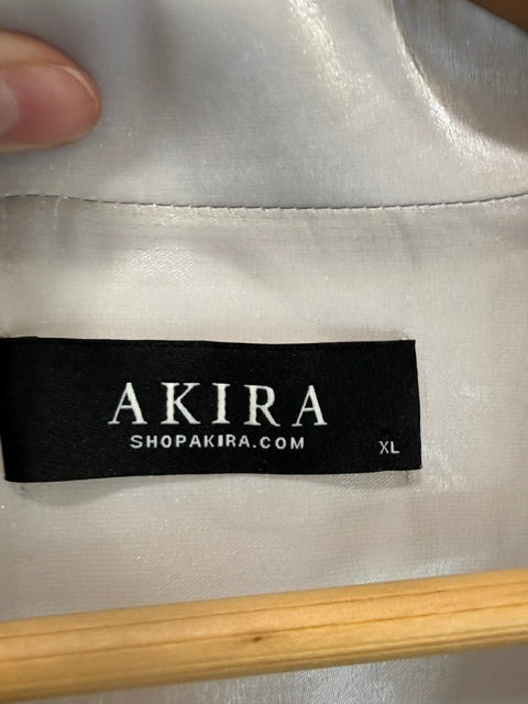 AKIRA Sheer Silver Moto Jacket - Women&