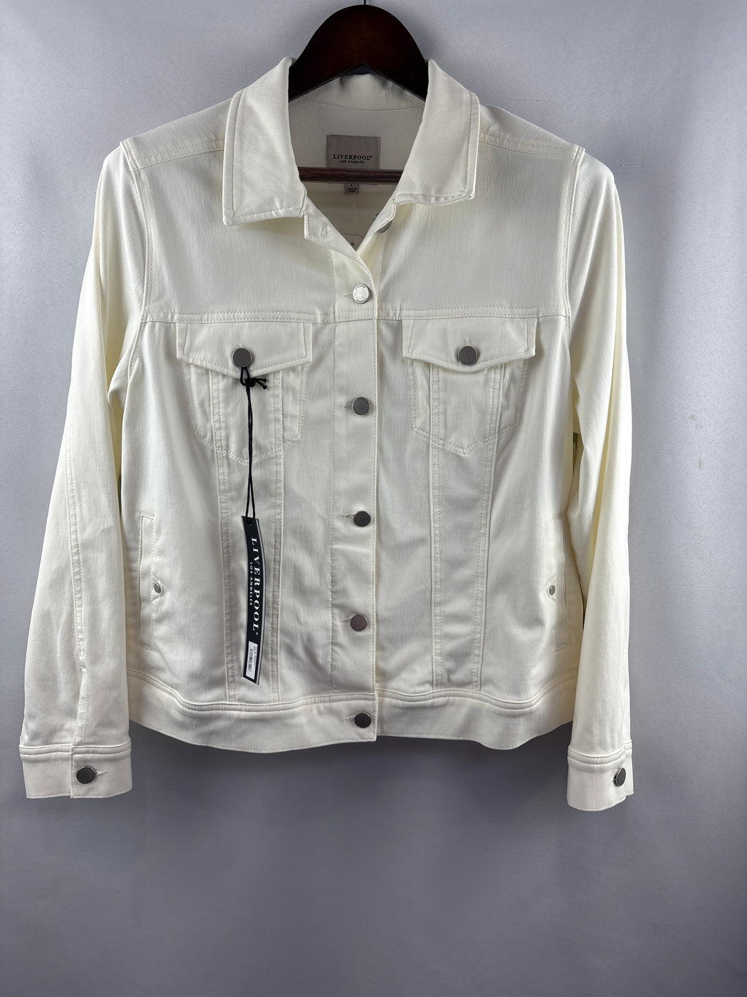 Women’s Liverpool Large White Denim Jacket