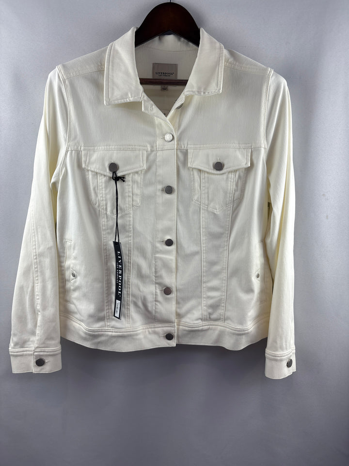 Women’s Liverpool Large White Denim Jacket