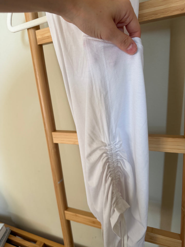 Athleta White Ruched Side Racerback Tank Top XS