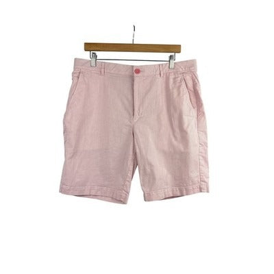 Straight Down Mens Pink Striped Shorts Size 36 Cotton Casual Wear
