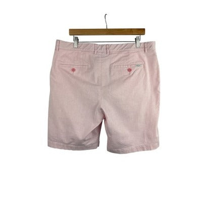 Straight Down Mens Pink Striped Shorts Size 36 Cotton Casual Wear