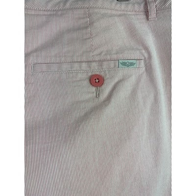 Straight Down Mens Pink Striped Shorts Size 36 Cotton Casual Wear