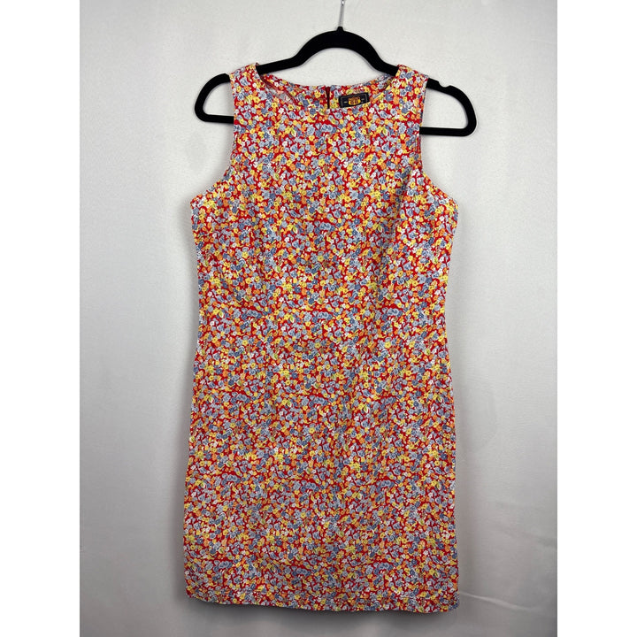 Route 66 Floral Sleeveless Dress M Red/Blue/Yellow Cotton