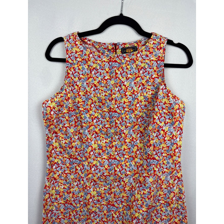 Route 66 Floral Sleeveless Dress M Red/Blue/Yellow Cotton