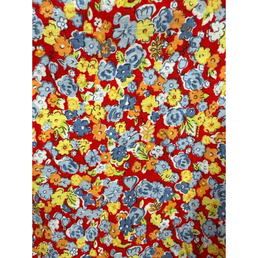 Route 66 Floral Sleeveless Dress M Red/Blue/Yellow Cotton