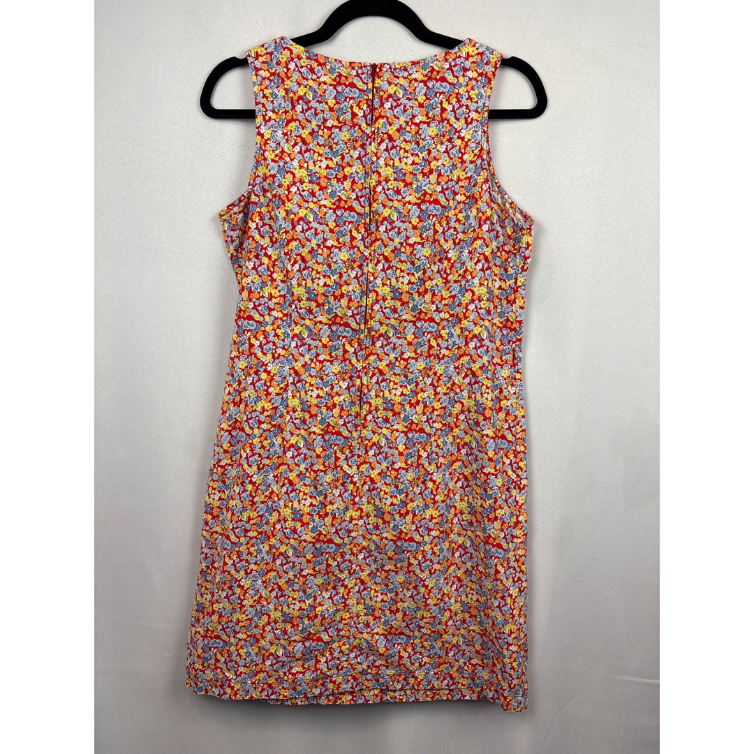 Route 66 Floral Sleeveless Dress M Red/Blue/Yellow Cotton
