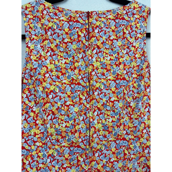 Route 66 Floral Sleeveless Dress M Red/Blue/Yellow Cotton