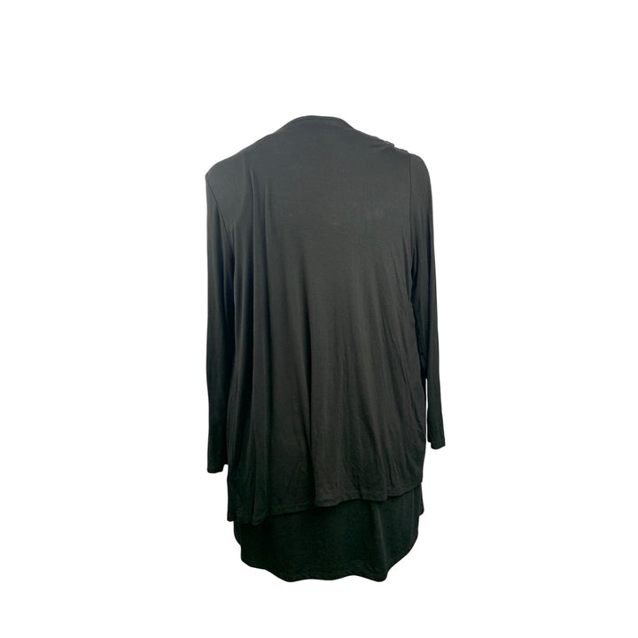 INC International Concepts Black Sleeveless Ruffled V-Neck Dress Womens 1X