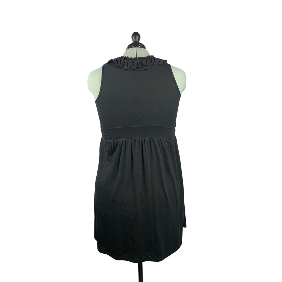 INC International Concepts Black Sleeveless Ruffled V-Neck Dress Womens 1X