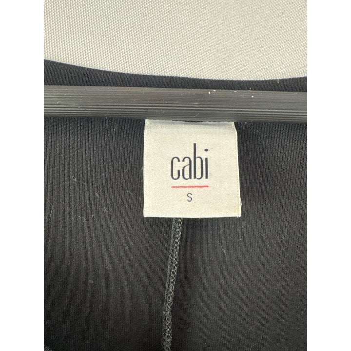 Cabi Black V-Neck Front Twist Long Sleeve Top Rayon Spandex Size Small