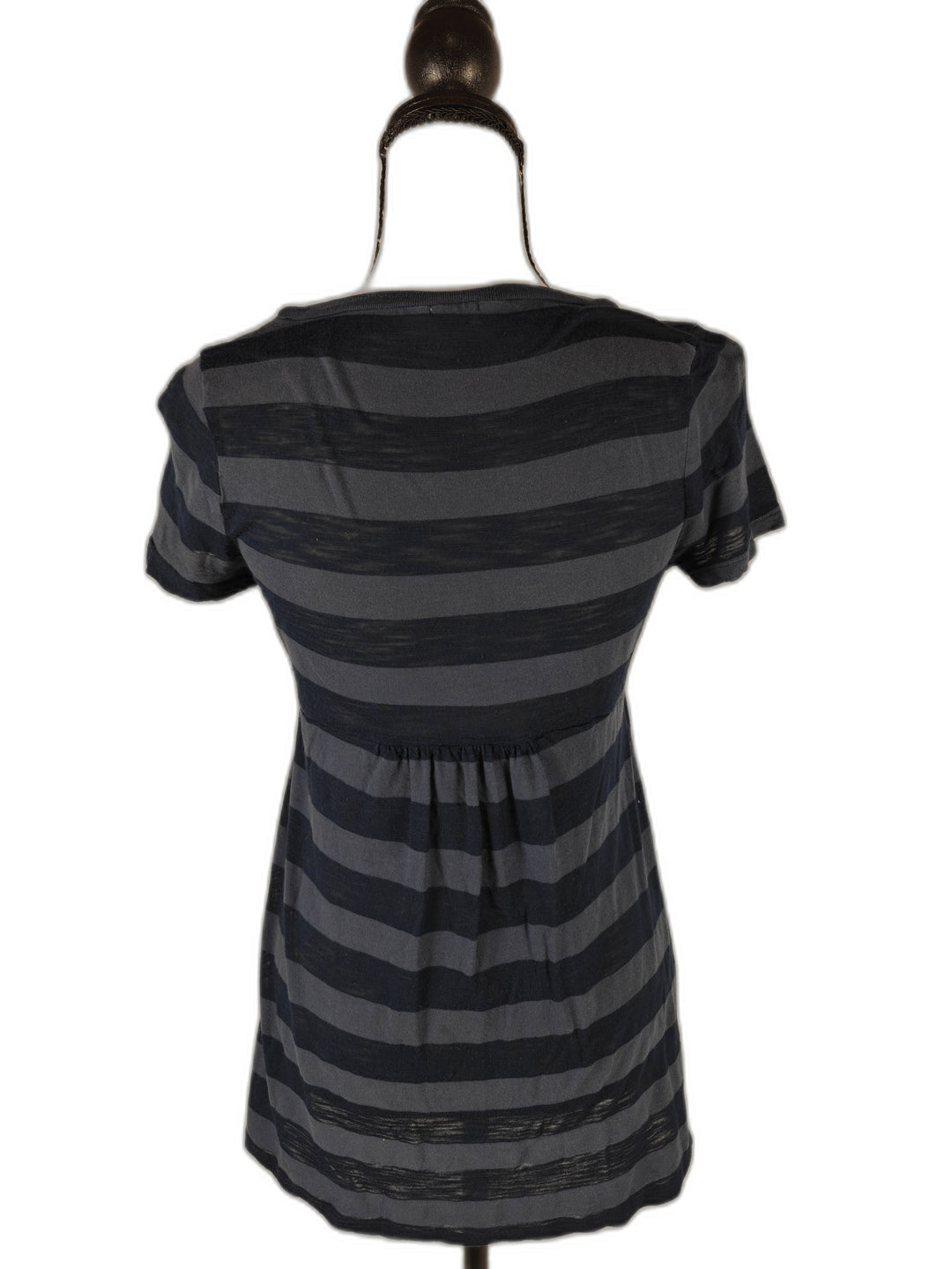 Women’s, Splendid, Striped Empire-Waist Tunic Top, Navy/Gray, Small