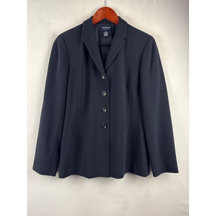 Ann Taylor Womens Black Blazer Jacket Size 6P Polyester/Rayon Blend