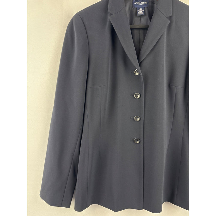 Ann Taylor Womens Black Blazer Jacket Size 6P Polyester/Rayon Blend