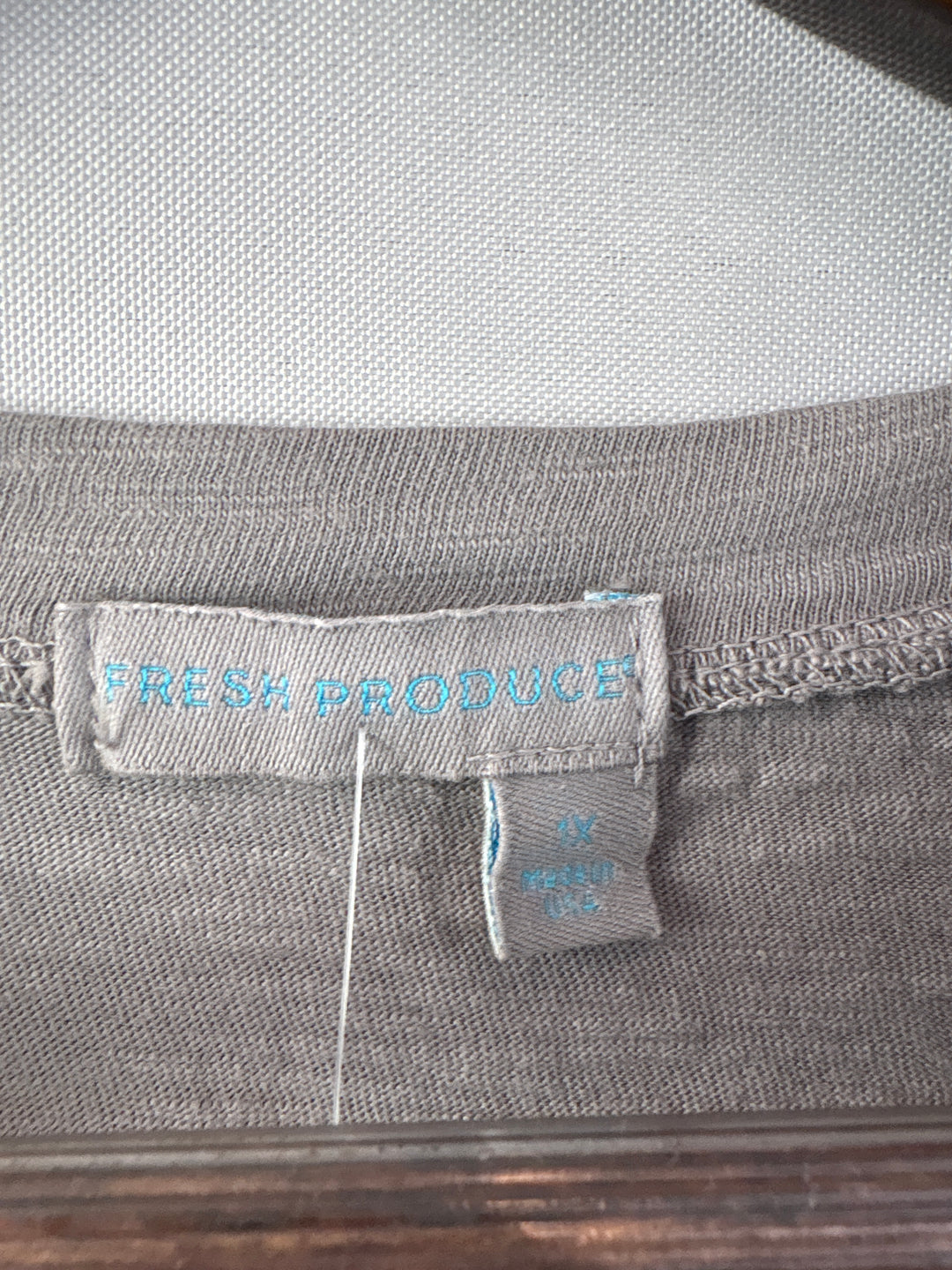 Women’s Fresh Produce Size 1X Heather Gray T-Shirt