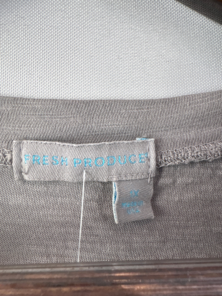 Women’s Fresh Produce Size 1X Heather Gray T-Shirt