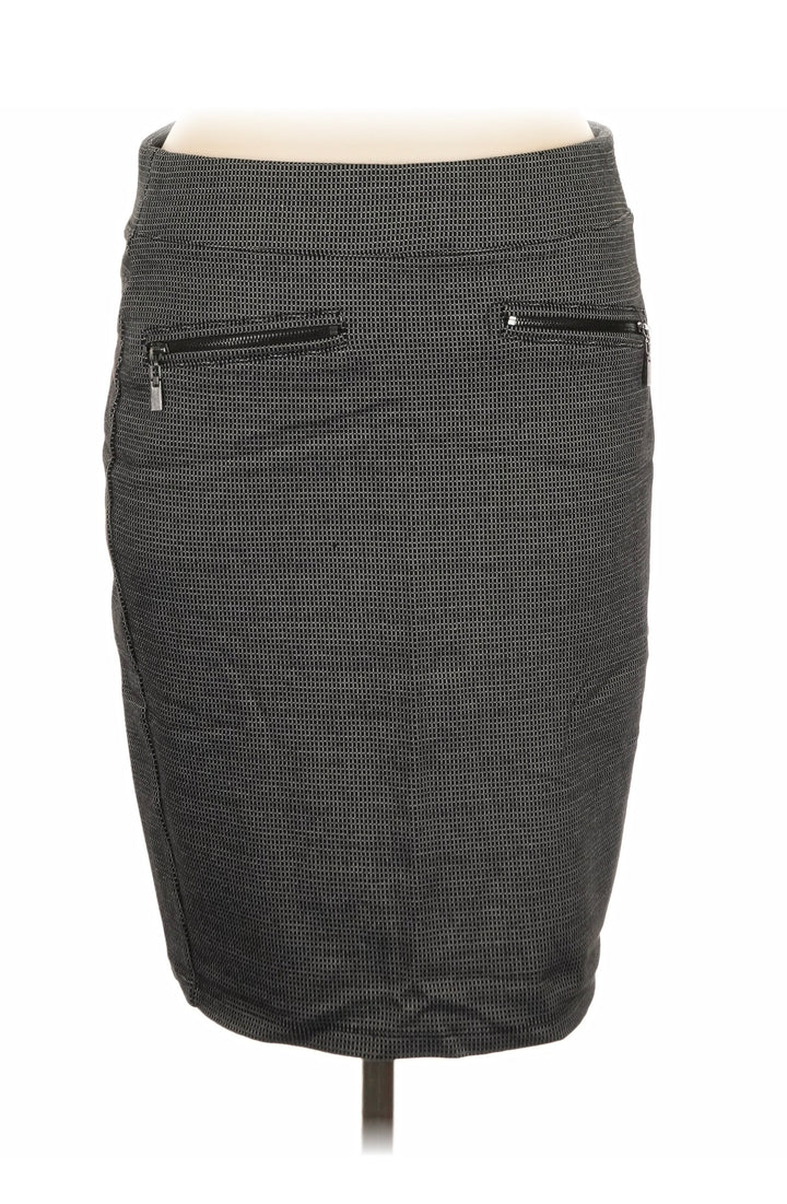 Liverpool Black Geometric Pattern Pencil Skirt w/Zip Pockets Women&