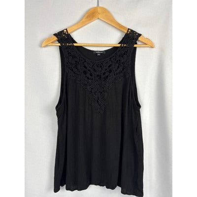 Women’s Ambiance Size 2XL Embroidered Black Tank.