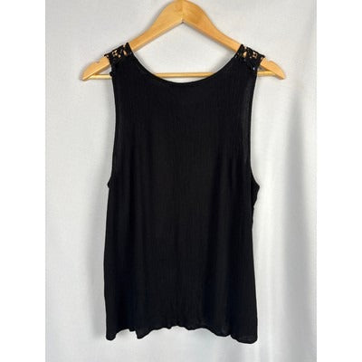 Women’s Ambiance Size 2XL Embroidered Black Tank.