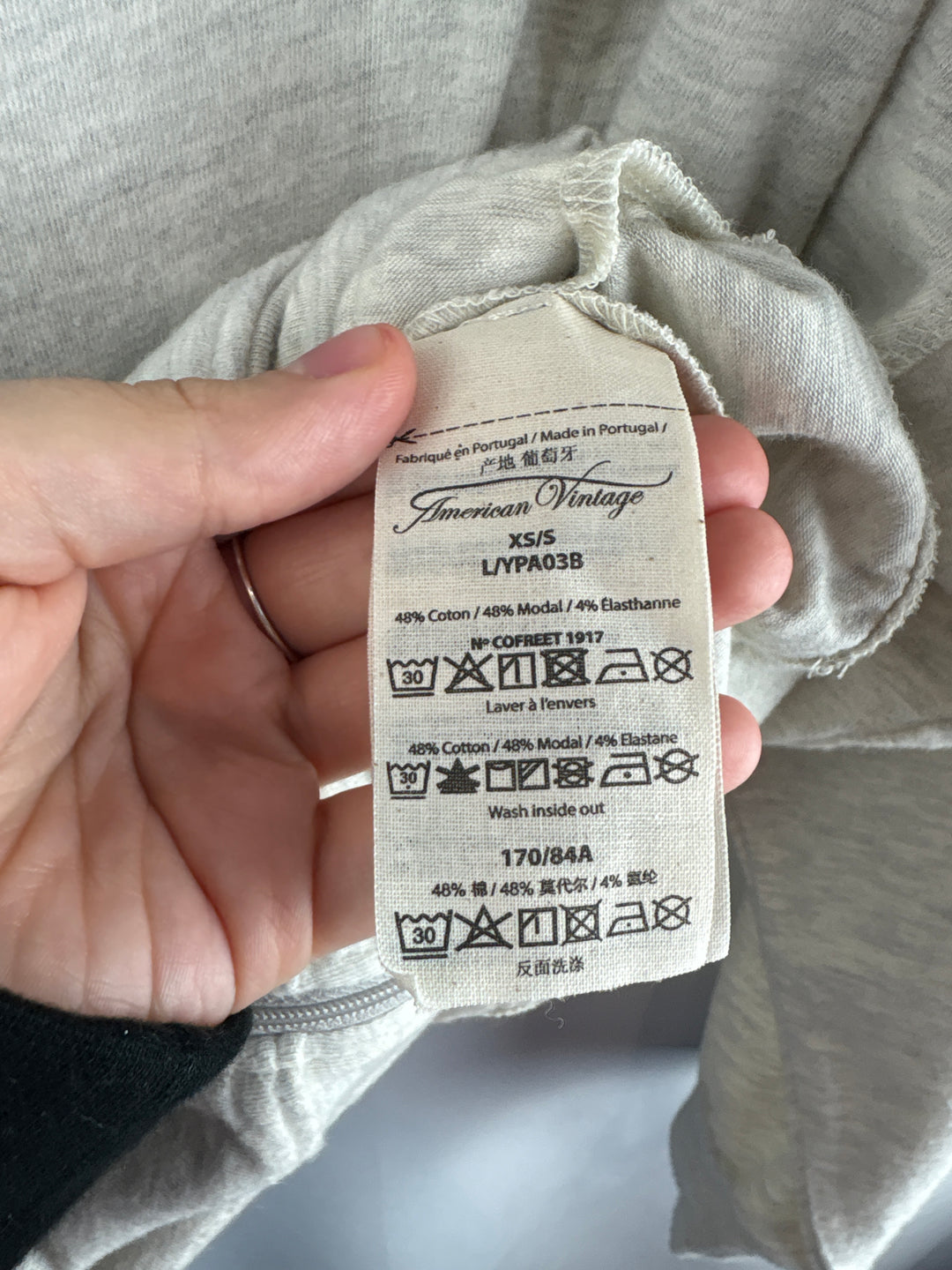 Women’s American Vintage XS/S Cream Zip Hoodie