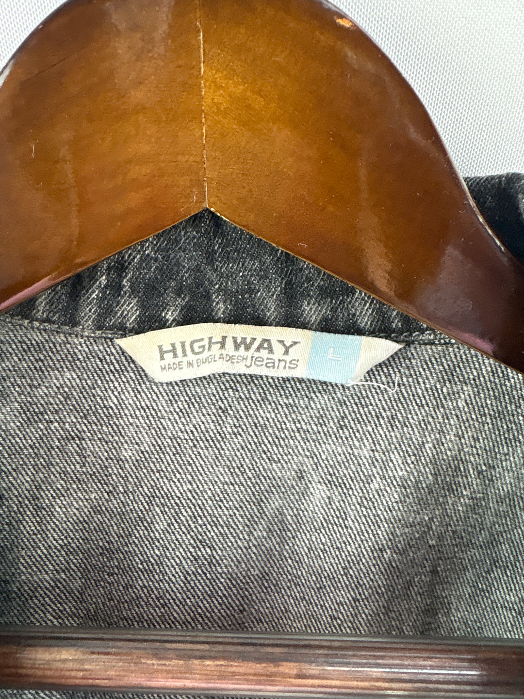 Women’s Highway Jeans Large Dark Gray Distressed Jean Jacket