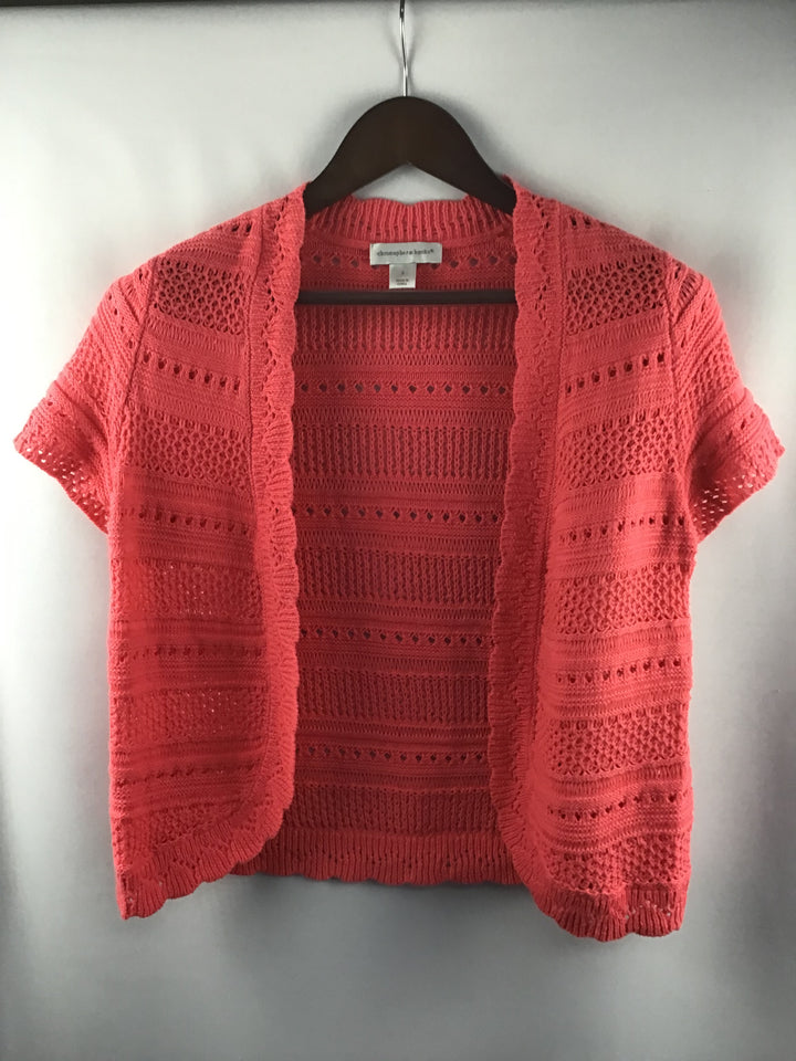 Women’s Christopher & Banks Coral Knit Capped Sleeve Cardigan Size Small
