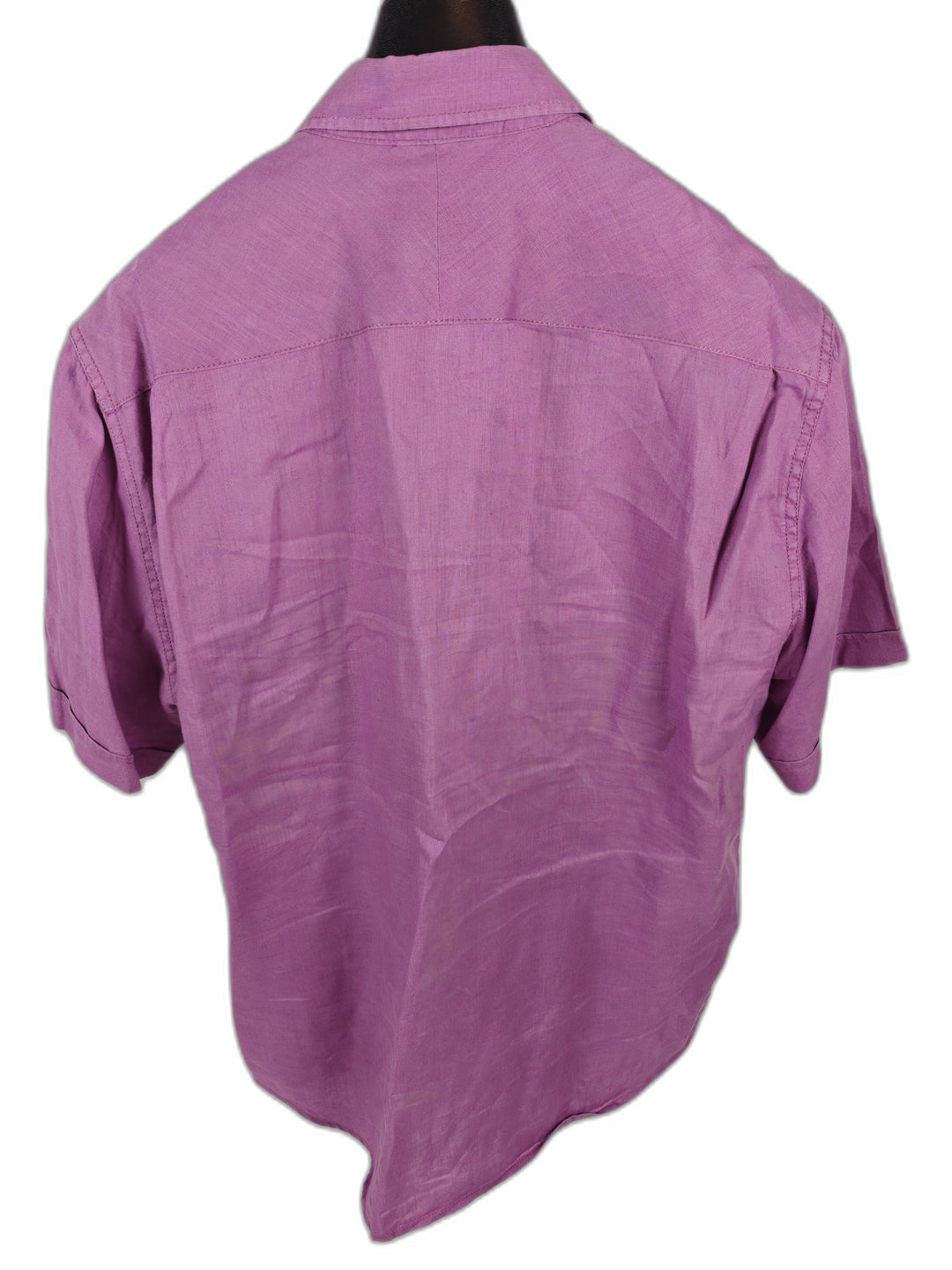 Men’s Neiman Marcus Short Sleeve Linen Shirt Purple Size XL