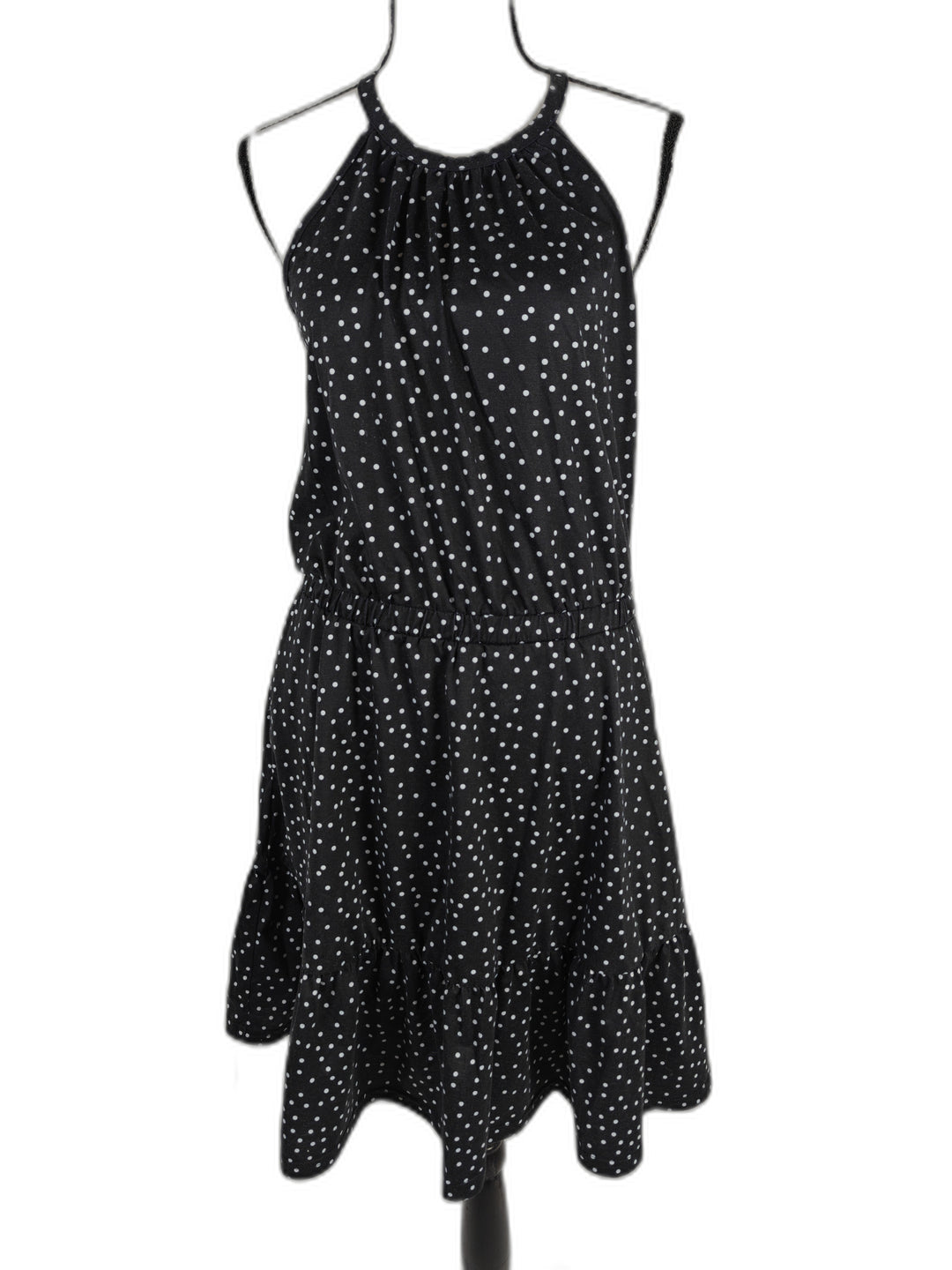 Women Unbranded Halter Dress Black White Polka Dot Size M