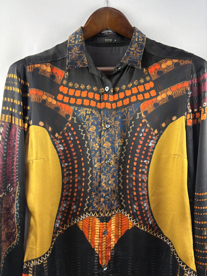 Women’s ETRO Size 12 Multicolor Patterned Button Up Blouse