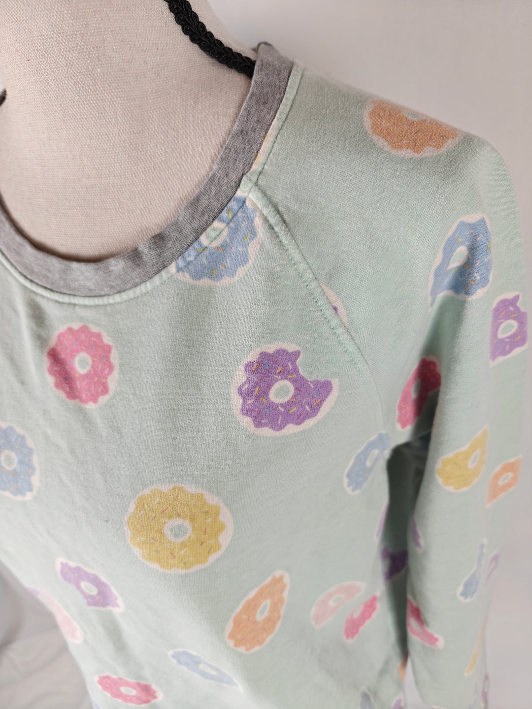 Women’s Monica + Andy Lounge Donut Print Sweatshirt Mint Green Size M