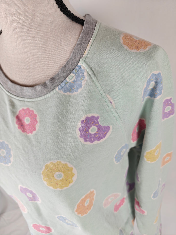 Women’s Monica + Andy Lounge Donut Print Sweatshirt Mint Green Size M
