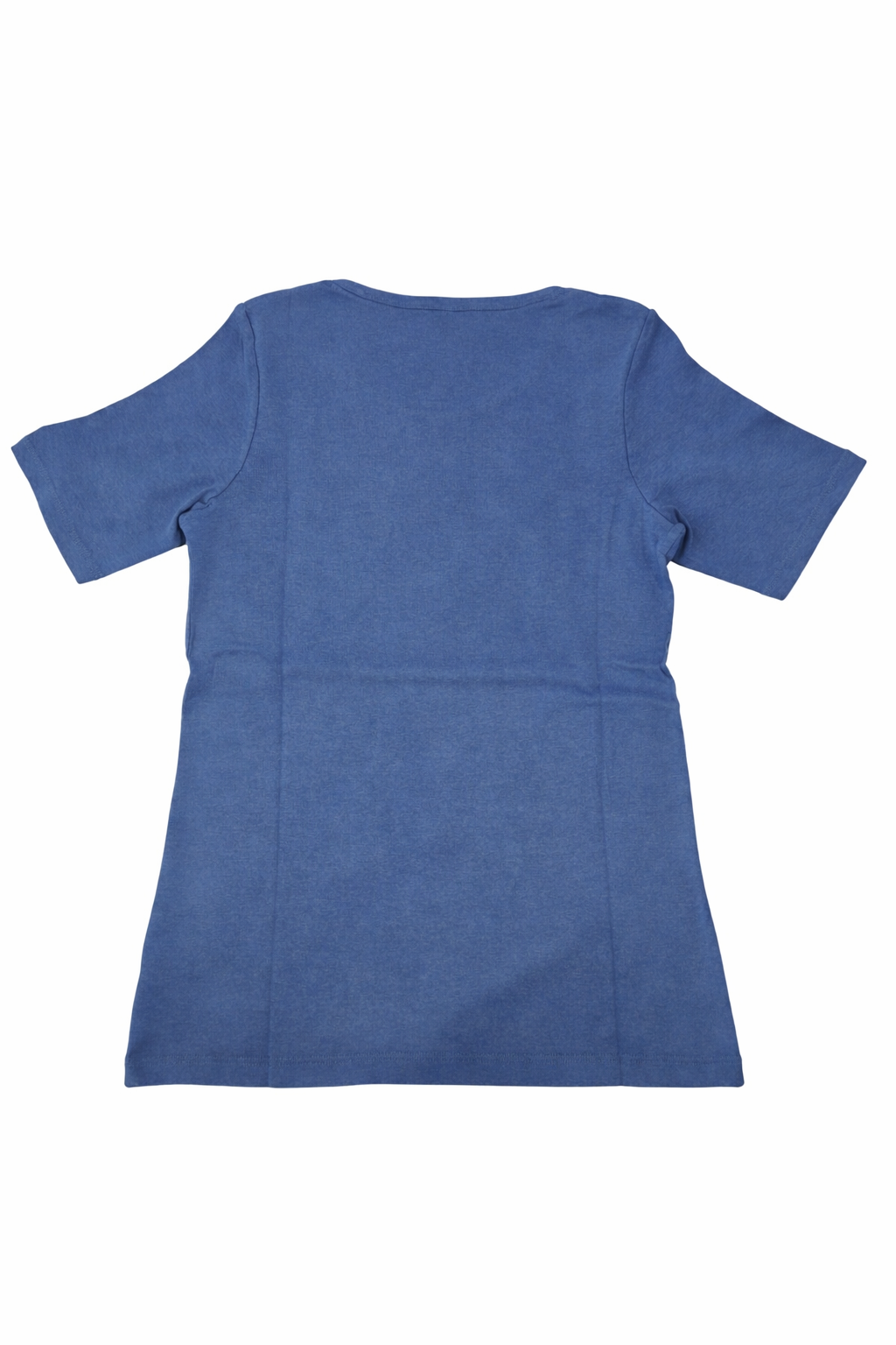 Womens Chico’s Bella Short Sleeve Basic Knit Top in Colonial Coast Blue Size 1