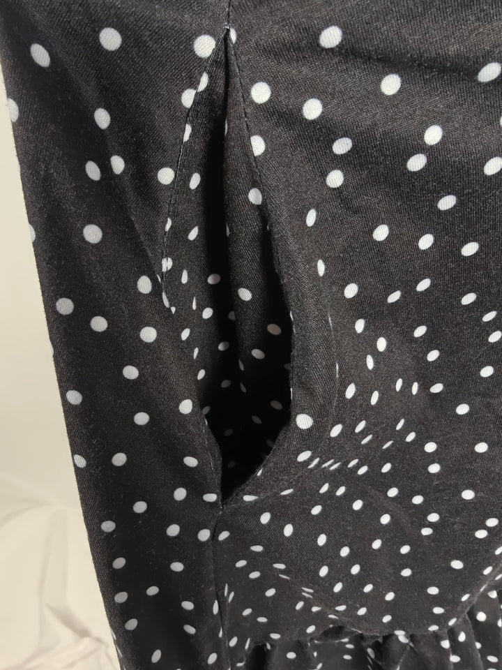 Women Unbranded Halter Dress Black White Polka Dot Size M