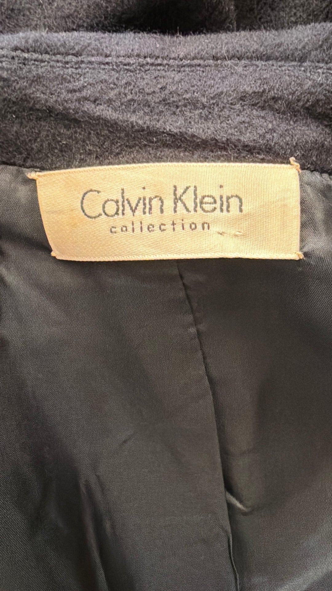 Calvin Klein Collection Navy Wool Utility Car Coat Jacket Minimalist 90s Y2K