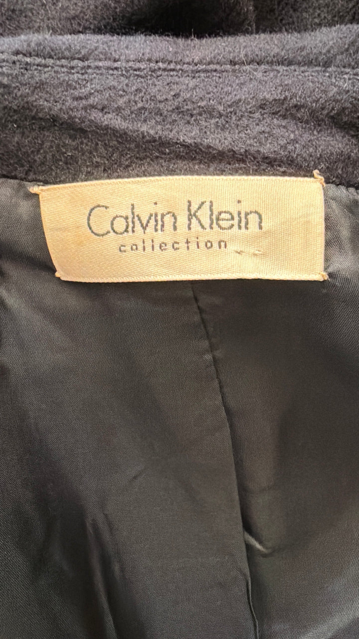 Calvin Klein Collection Navy Wool Utility Car Coat Jacket Minimalist 90s Y2K