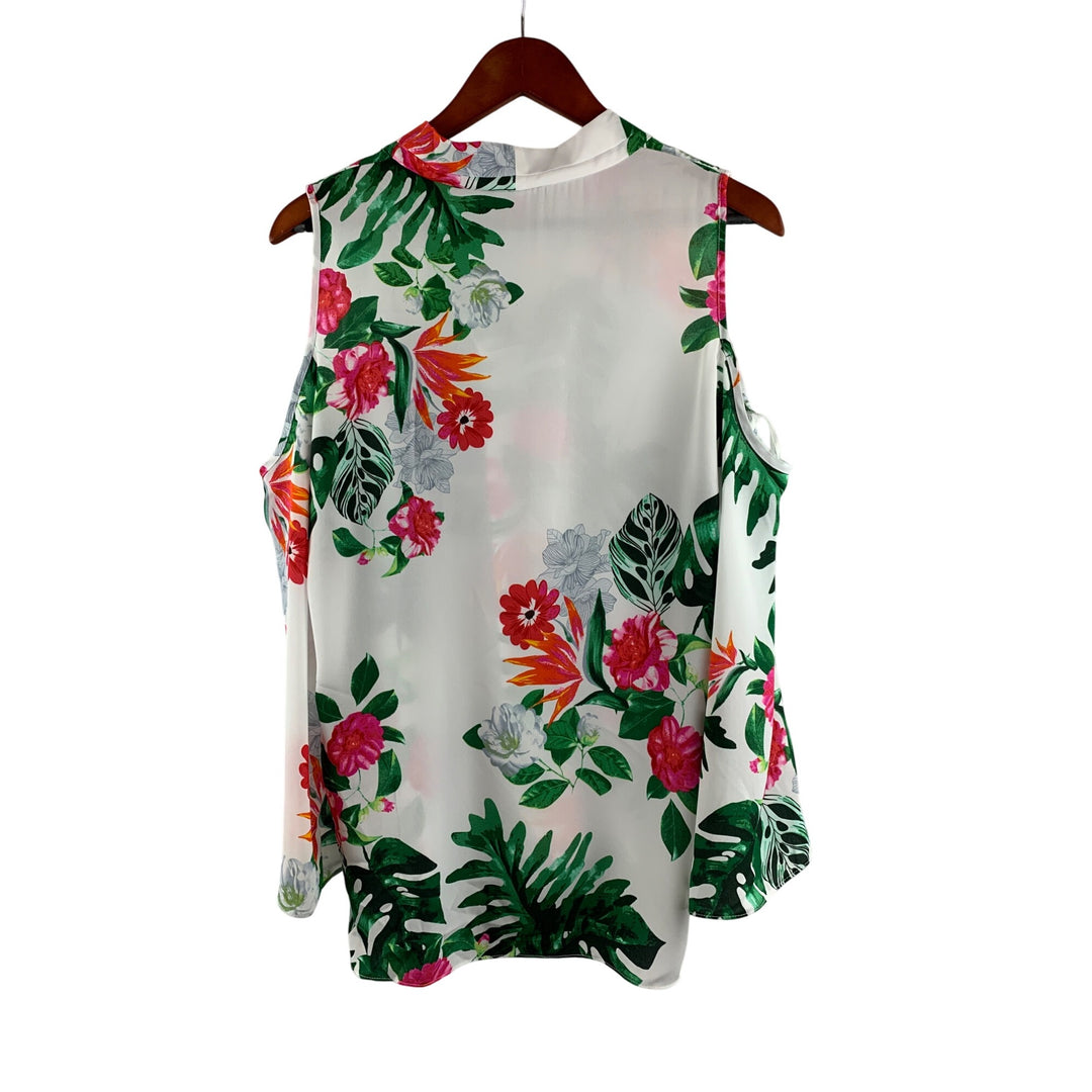 Vince Camuto Cold Shoulder Floral Blouse S Polyester Womens Top Made In China Multicolor