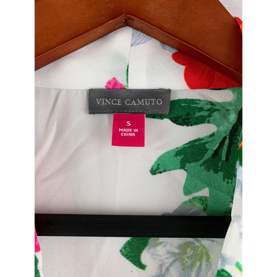 Vince Camuto Cold Shoulder Floral Blouse S Polyester Womens Top Made In China Multicolor